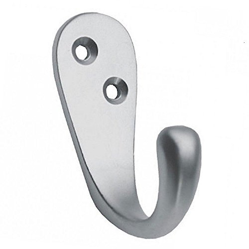 Carlisle Brass Quality Victorian Single Robe Hook 46mm + Screws (Satin Chrome)