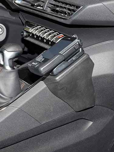KUDA Handyhalterung passend für Peugeot 3008 & 5008 ab 2016 - Telefonkonsole für Smartphones, Handys, Navi und mehr – Kunstlederkonsole, schwarz, 2535