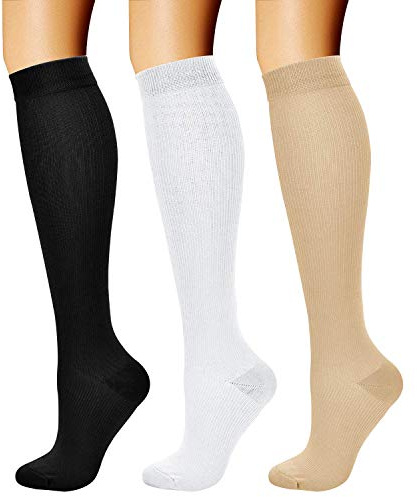 CHARMKING Compression Socks for Women & Men Circulation (3 Pairs) 15-20 mmHg is Best Athletic for Running, Flight Travel, Support, Cycling, Pregnant - Boost Performance, Durability (S/M, Multi 02)
