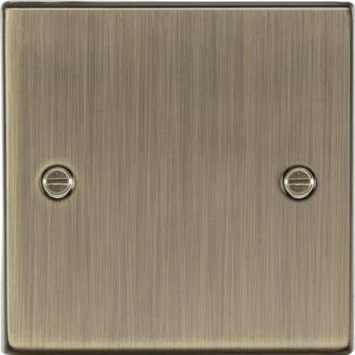 Knightsbridge CS85AB Square Edge Antique Brass 1G Blanking Plate, 230 V
