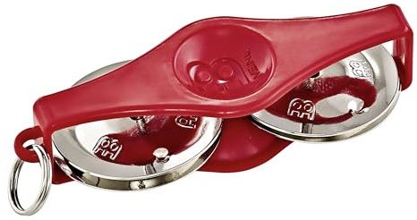 Meinl Percussion Schlüsselanhänger Tamburin Gadget - Mini Musikinstrument mit Schlüsselring - ABS Kunststoff, Rot (KRT-R) | Schlüsselanhänger Tamburin, für Akustik Shows und Jam Sessions, ABS Kunststoff und Stahl