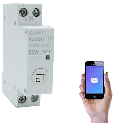 1P 32A WiFi Leistungsschalter Intelligenter Schalter Fernbedienung über Ewelink APP 35 mm DIN-Schienenmontage