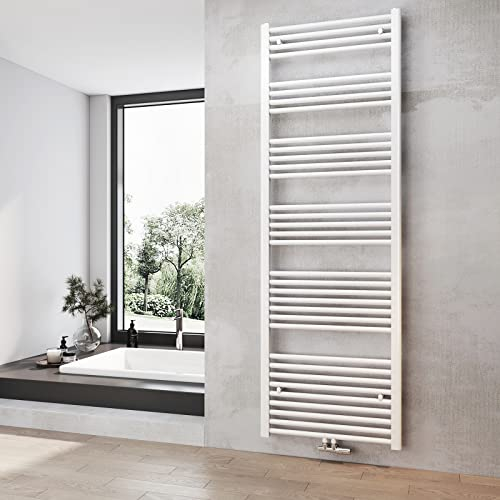 Heilmetz Badheizkörper Weiß Handtuchtrockner Heizung 1800 x 600 mm Bad Heizkörper Handtuchheizkörper Mittelanschluss Handtuchwärmer