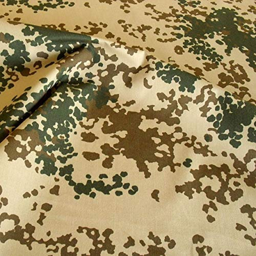TOLKO flammenresistenter Bundeswehr Camouflage Stoff Ripstop Flecktarn| Baumwoll-Aramid-Gewebe | Robust Farbecht UV-beständig | Uniform Stoffe zum Nähen Meterware | mittelschwer 160cm breit (Wüste)