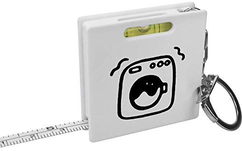 Azeeda 'Washing Machine' Keyring Tape Measure/Spirit Level Tool (KM00010196)