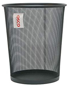 Osco Graphite Wiremesh Waste Bin | Round | Height - 30 cm | Diameter - 25 cm | Circular Trash Can | Waste Paper Basket | Recycling Container | Office | Home | Bathroom