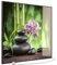 STEINFELD Heizsysteme® Glas Bild Infrarot-Heizpaneel Flach Heizkörper inklusive TS11 WiFi Thermostat | Made in Germany | Motive 055 Zen Basaltsteinen (1200 Watt, schwarz)