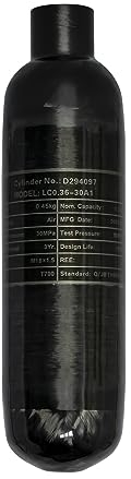 TUXING HPA Paintball-Tank-Luftsystem aus Kohlefaser, 0,36 l, 4500 psi Kohlefaser-Lufttank für PCP Paintball Scuba SCBA