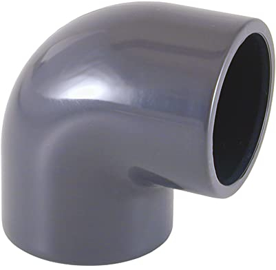 POWERHAUS24 PVC Winkel 90 Grad D 50 mm, PN16, EN 1452, ohne Weichmacherzusatz