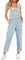 Roskiky Salopette Donna Intera Jeans Casual Stretch Denim con Tasche, Azzurro, M