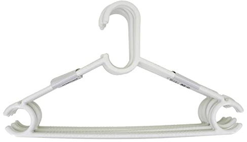CABLEPELADO - Pack 8 Perchas de plástico Organizador con Barra pantalón - Ganchos Ropa - Ahorro de Espacio - organización Armario - sin Olor - Blanco