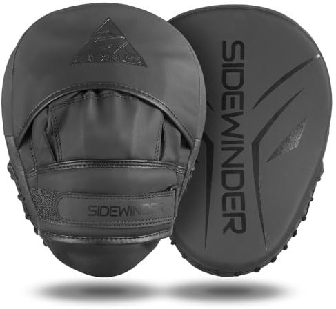 Sidewinder Boxing Punching Mitts,Boxing Pads,Kickboxing Muay Thai MMA Boxing Mitts Training Focus Punch Mitts Focus Pads Hand Target Pads Ideal Martial Arts,MMA Muay Thai,Kicking Sparring Pads,Black