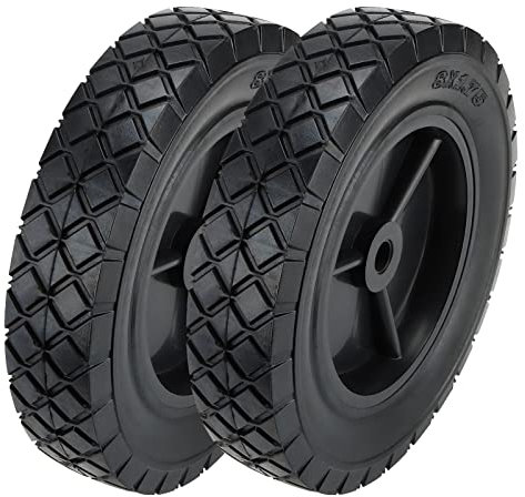 MOUYAT Robuste Hand-Lkw-Reifen, 20,3 x 4,4 cm, 1/2-Zoll-Achse, robuste Universal-Räder für Rasenmäher, Ersatzreifen für Handwagen, Grill, Schubkarre, 2 Stück