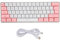 Elprico Mini Keyboard, USB 61 Keys Gaming Keyboard, Contrast Color RGB Light Key Line Separation Mechanical Wired Keyboard for Office Games(White Pink)