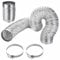 QISF 100mmx3M Aluminium Foil Flexible Ducting,Air Duct Flexible Hose with 2 Clamps for Tumble Drier, Cooker Hood, Extractor Fan, Hydroponics Grow Room,Bathroom Extraction Fan