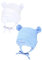 TupTam Baby Erstlingsmütze mit Ohrenklappen 2er Pack, Farbe: Weiß/Blau/mit Ohren, Größe: 62-68