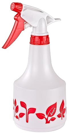 DEMA Kunststoff Sprühflasche Sprüher 500 ml mit Skala je 100 ml weiß rot für Garten/Zuhause/Werkstatt