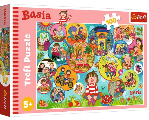 Trefl - Basia, Verbringe den Tag mit Basia - Puzzle 100 Elemente - Bunte Puzzles mit Märchenfiguren, Kreative Unterhaltung, Spaß für Kinder ab 5 Jahren