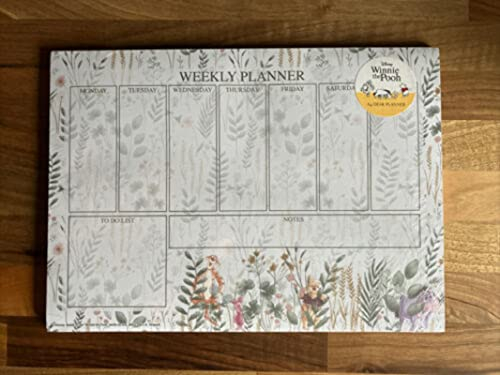 Disney Winnie The Pooh Wochenplaner (Wiesen-Design) A4 – Offizieller Merchandise-Artikel