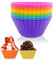 Cupcake Molds, Reusable Silicone Baking Cups, 12 Pcs Silicone Muffin Pans, 6 Colors