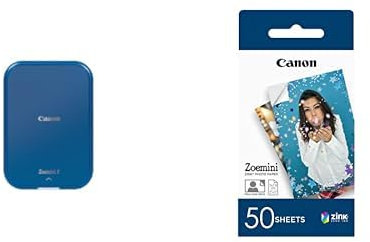 Canon Zoemini 2 Printing Kit Marineblau (INKL. 20x ZP-2030 + 10x Circle Sticker) & Zoemini Zink Papier ZP-2030-50 Blatt