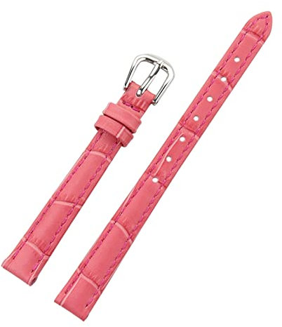 DeeboW Bracelets de Montre, Bracelet de Montre en Silicone, Bracelet de Montre 10mm Femmes Bracelet de Montre en Cuir Boucle ardillon Accessoires de Montre for Femmes (Color : Dark Pink, Size : 10mm)