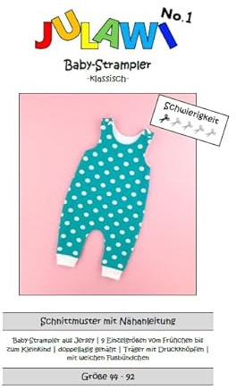 Papierschnittmuster Baby Strampler Gr44-92 | JULAWI No.1