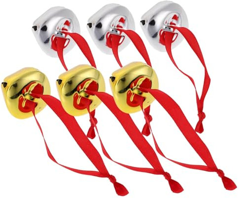 Warmhm 6 StüCk Weihnachtsglocken AnhäNger Mit Believe Schriftzug KreuzföRmige Metall HäNgeglocken FüR Weihnachtsbaum TüR Und Fenster Dekoration Festliche Weihnachtsbaumdekoration