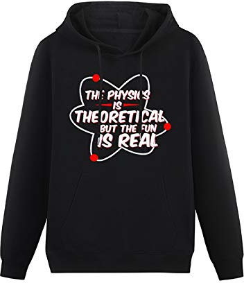 fuwo Hooded Physics is Real Funny Science Joke Fun Theoretical Nerd Long Sleeve Sweatshirts Black 3XL