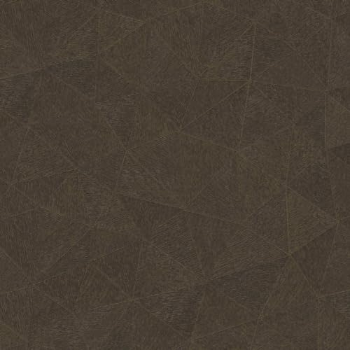 BRICOFLOR Dunkelbraune Tapete Dreiecke im Ethno Style Vliestapete geometrische Muster ideal für Wohnzimmer und Esszimmer