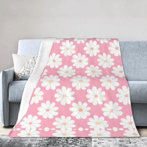Decke mit Kamelienmuster, weiche Überwurfdecke, warme Decken, leichte Flauschige Flanell-Überwürfe für Bett, Sofa, Couch, 150 x 125 cm