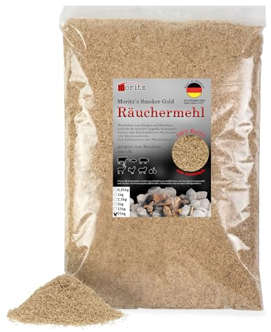 Moritz 25kg Räuchermehl Buche fein 0,5-1 mm Räuchern I Kalträuchern von Fisch Fleisch Wurst Käse Gemüse auch für BBQ I Grill - Räucherspäne