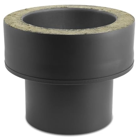 LANZZAS Tubo aislado de doble pared para estufa, salida de humos de una pared a doble pared, diámetro 150/215 mm, color gris