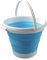 König Design Faltbarer Eimer Rund - Platzsparend & Robust - BPA-frei, Ergonomischer Griff - Haushalt, Outdoor (Blau, 10 Liter)