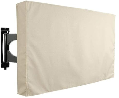 Funda TV Exterior Cubierta de TV resistente a la intemperie for piscina al aire libre for proteger la pantalla de TV cubierta impermeable cubierta de muebles General(Beige,30 inch to 32 inch)