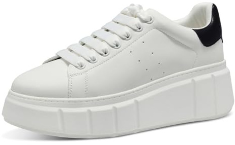 Tamaris Damen Klassische Ballerinas, Frauen Flats,Comfort Lining,TOUCHit-Fußbett,Slip-ons,klassisch elegant,Ballerinen,White/Black,36 EU