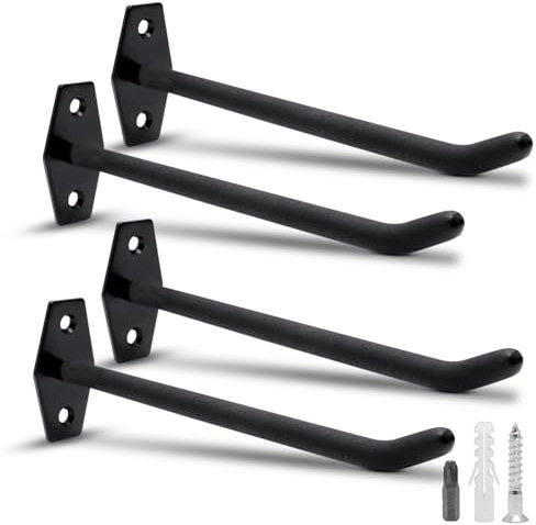 CCLIFE Soporte de Pared para Neumáticos y Llantas - Juego de 4 Soportes Resistentes con Tornillos y Tacos para Almacenamiento de Garaje