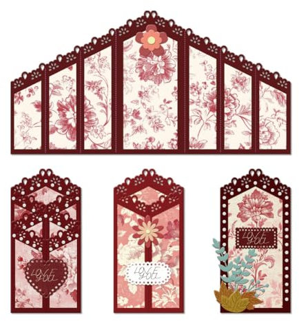 DELORIGIN Faltbare Stanzformen Mit Spitzenrand Pflanzen Kartenrahmen Stich Nähen Karbonstahl Prägeschablonen Rahmen Stanzschablonen Neuheiten Stanzformen Für Die Selbstgemachte Grußkartenherstellung