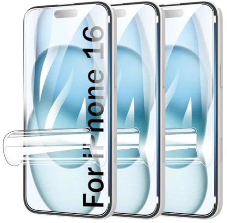 Stejnhge [2 Piezas] Protector de Pantalla Hidrogel para iPhone 16 (6.1), [HD] Películas de Hidrogel Flexible de TPU [NO Vidrio]