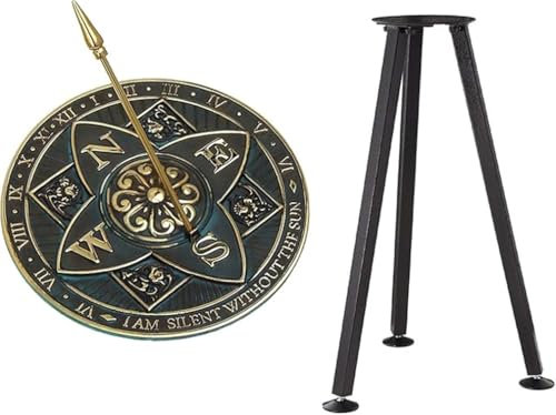 ANTIQUEMEDIEVAL Messingrosette Garten-Sonnenuhr mit Ständer