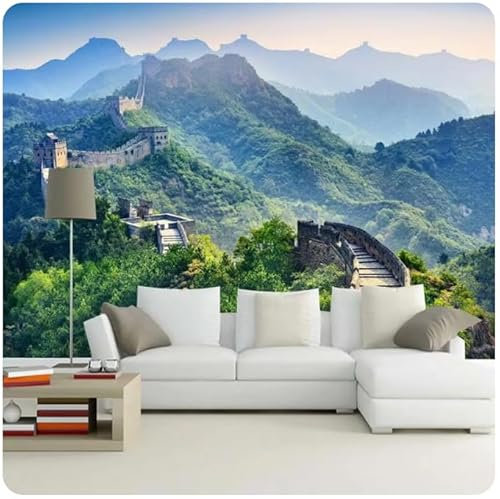 Vlies Fototapete Architekturlandschaft Der Chinesischen Mauer 300X210 Cm - Foto Tapete Schlafzimmer Wohnzimmer Moderne Vliestapete Xxl Wandtapete Motivtapeten Wand Dekoration