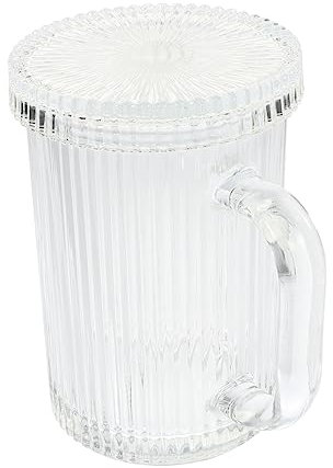 PRETYZOOM Práctico Vaso De Cristal Jarra De Cerveza Taza De Vidrio Taza De Café Taza Portátil Para Beber Para El Hogar Tapa