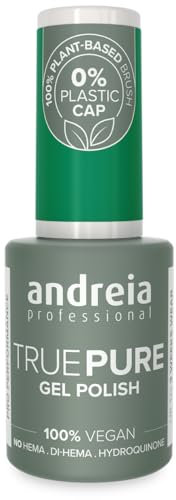 Andreia Professional Hema Free Gel Polish - TRUE PURE 21 Free and 100% Vegan for Sensitive Nails - Semi-Permanent UV LED Soak Off Gel Nail Varnish - 10.5ml (T52 Emerald green)