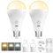 BrightArk E27 Rechargeable Led Light Bulbs with Remote, 3 Colors Dimmable E27 Battery Operated Light Bulb with Timer, Emergency Rechargeable Light Bulbs, Up to 35 Hours, 2 Packs