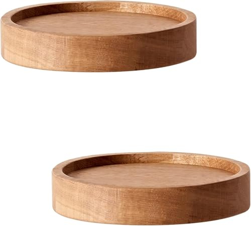 Gieanoo Wandregal Klein Holz, Eiche Massivholz Wandregal rund Schweberegal Holz pflanzenregal Wand Kleine Regale Wanddeko 2er Set Aufgewertete Metallbügel