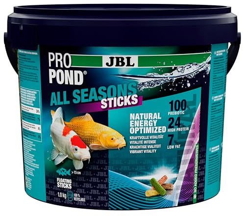 JBL PROPOND All Seasons Sticks 1,0kg (5,5 L) | Ganzjahresfutter Sticks für alle Teichfische | Gesunde & ausgewogene Ernährung | Schwimmend | ab 10 °C