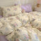 Sedefen Housse de Couette 220x240cm Rose Violet Feuilles Floral Parure de Lit Ado 2 Personnes Coloré Fleur Sets de Housse Couette en Microfibre avec Fermeture Éclair et 2 Taie d'oreiller 65x65cm