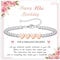 BMMYE 40th Birthday Gifts for Women,Silver Bead Bracelet with Rose Gold Heart Adjustable Sterling Silver Bracelet Birthday Gifts with Cards for Mum Daughter Sister Grandma