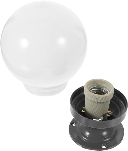 HOOTNEE Lampenschirm Im Freien Globe Light Cover Für Straßenlaterne Post-Lampen-Schatten Kugelförmige Lampenabdeckung Für Wandlampe Garten- Und Außenbeleuchtung 7.87X5.91X5.91 Zoll