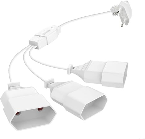 GZGXKJ Cavo di Prolunga Europeo 3 in 1 Prolunga Piatta Filo 0,75 mm² Max 2,5A/250V Cavo di Alimentazione Prolunga Europea per TV Computer Stampante Spina Europea (Bianco)